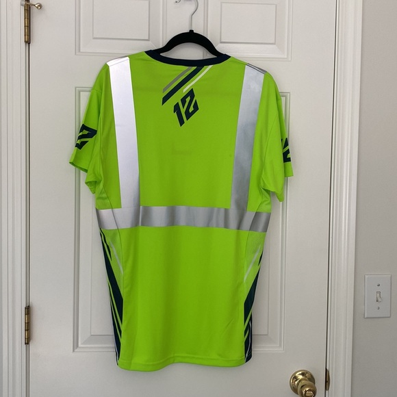 SS360 Safety Shirtz - Bright Green Reflective Safety Shirt Seahawks 12 - Picture 6 of 7